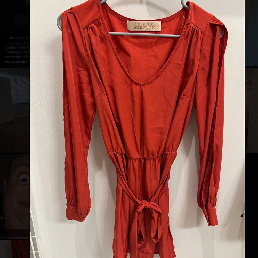 Orange long sleeve dress